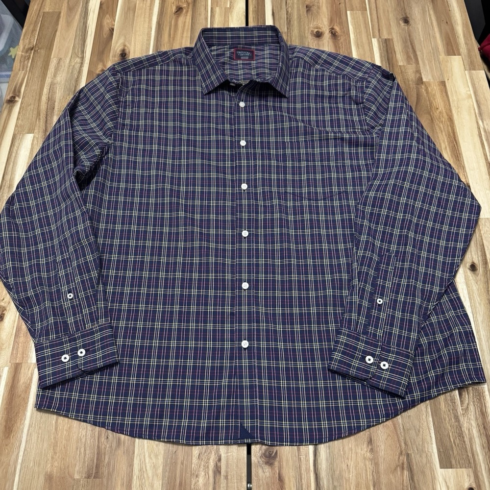 Untuckit Shirt Mens 3XL Plaid Long Sleeve Button Up Stretch Performance Colorful